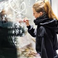 Kreidemarker Fenster Pink