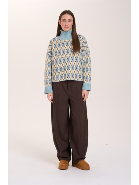 Pullover with Argyle Pattern
