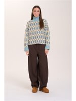 Pullover with Argyle Pattern