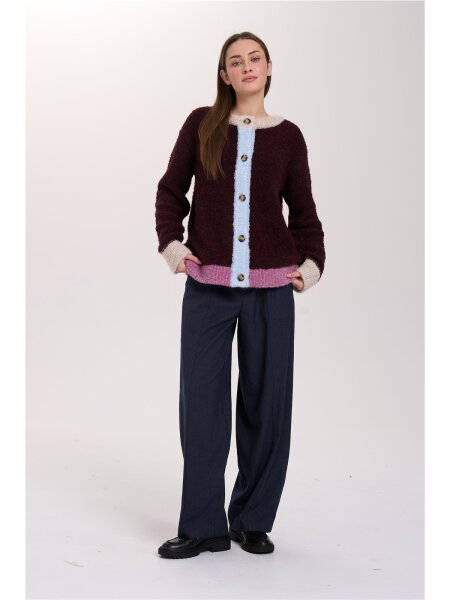 Cardigan with Contrast Details