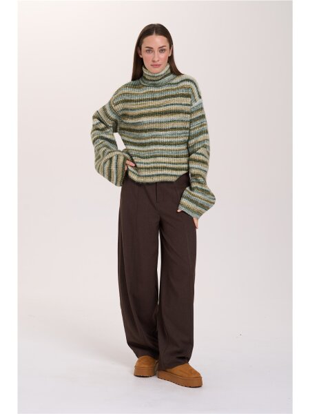 Pullover with Stripes and Turtleneck
