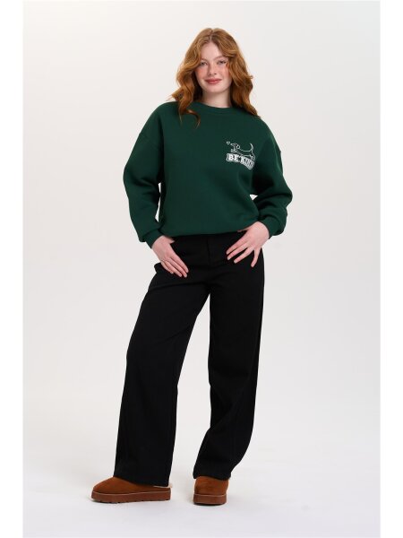 Sweatshirt with Dog Embroidery